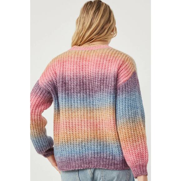 HAYDEN Paige Misses Ombre Rainbow Chunky Knit Sweater Large - Picture 5 of 6